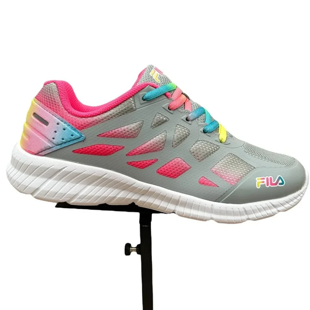 Fila‎ Youth Girl's Athletic Sneakers Size 5 Gray-Multicolor Lightweight Comfort